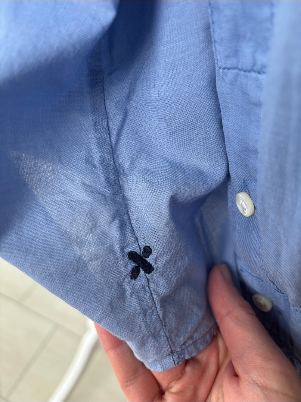 Alex Mill Blake Ruffle Shirt In Cotton Voile In Coastal Blue S - Picture 7 of 11